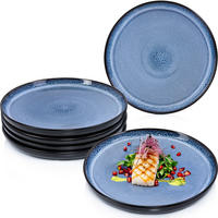 SPEISETELLER SET ARUBA - 6 teilig aus Steingut - Blau, Keramik (17cm) - Sänger