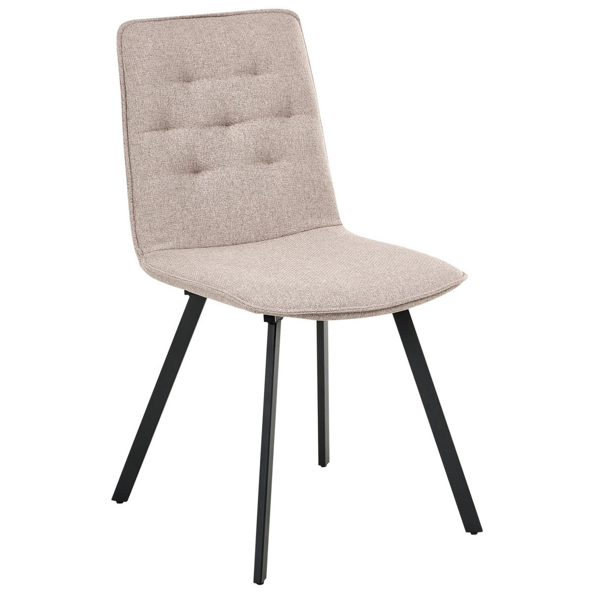ESSZIMMERSTUHL 2er-Set Stoff Hellbraun Carver - Hellbraun, Textil (47/89/58cm) - Beliani