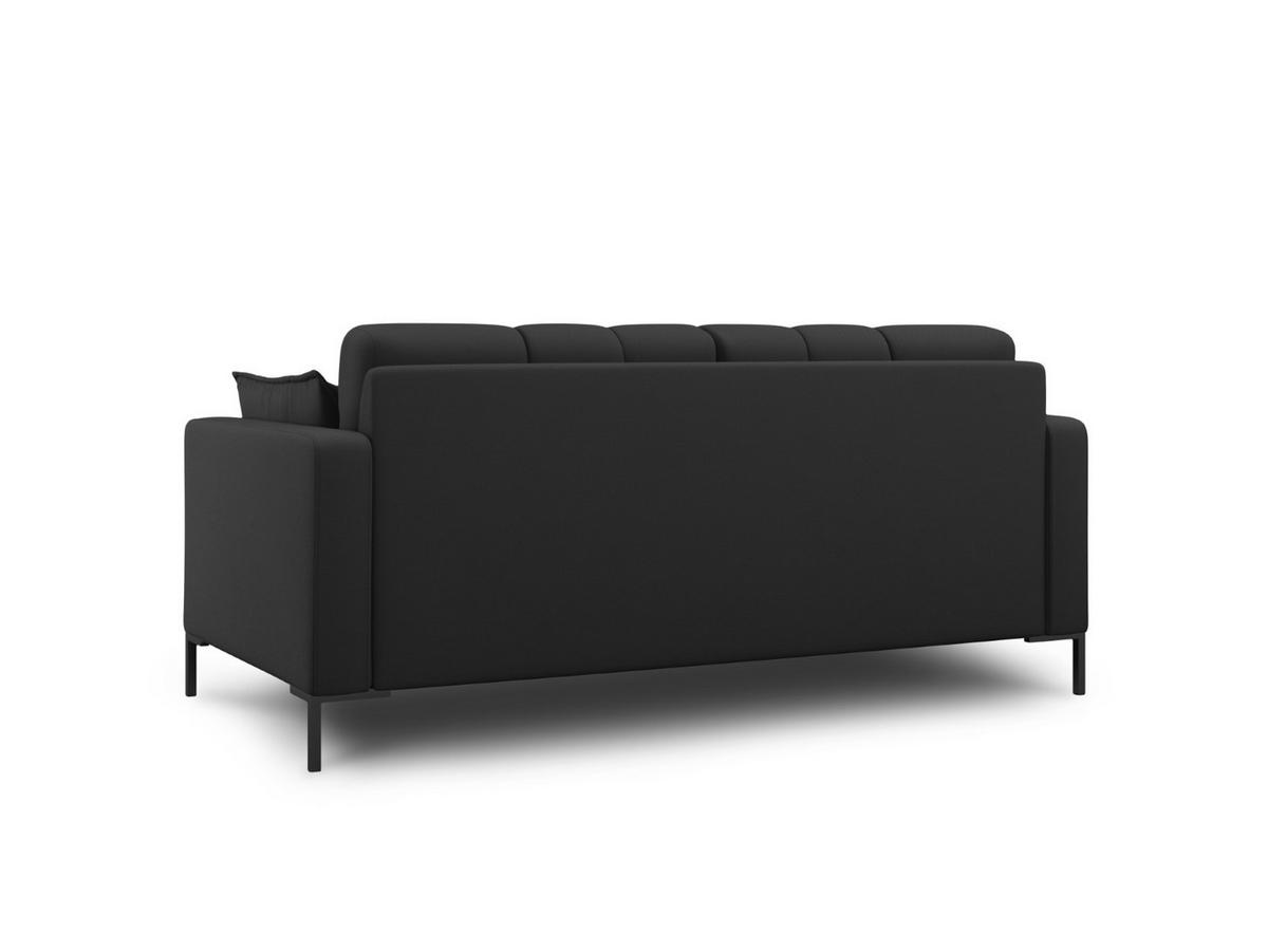 SOFA Mamaia aus strukturiertem Stoff dunkelgrau 2 Sitzplätze - Dunkelgrau, Textil (92/75/152cm) - Micadoni
