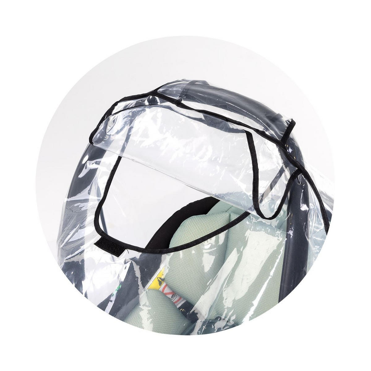 KINDERAUTOSITZZUBEHÖR Babyschalen-Regenschutz DKKSTK025 transparent Polyester, wasserdicht, transparent, ab Geburt, leicht zu reinigen - Schwarz, Textil (19/2/15cm) - Chipolino
