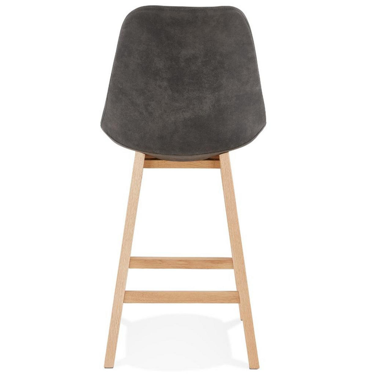 BARHOCKER Mikrofaser Massivholzbeine Sitzhöhe 66cm Skandi-Stil NIXARA MINI, Anthrazit-Beige 48x56x103 cm - Anthrazit/Beige, Eichenholz/Textil (48/103/56cm) - KADIMA DESIGN