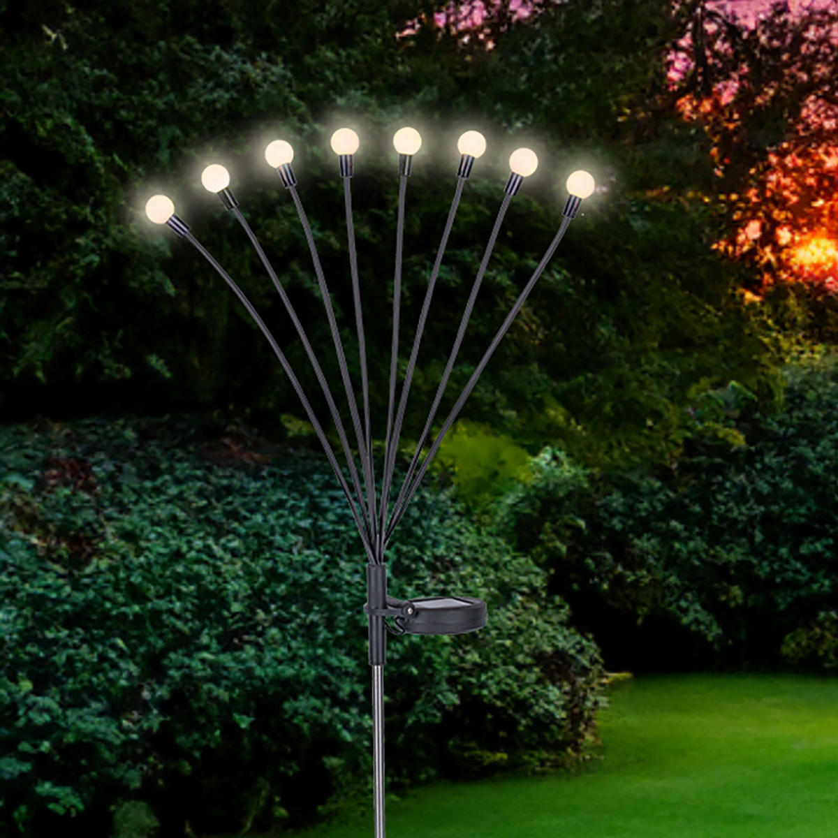 LED AUSSENLEUCHTE Edelstahl Schwarz 2er Set - Schwarz, Metall (20/12/70cm) - Globo Lighting