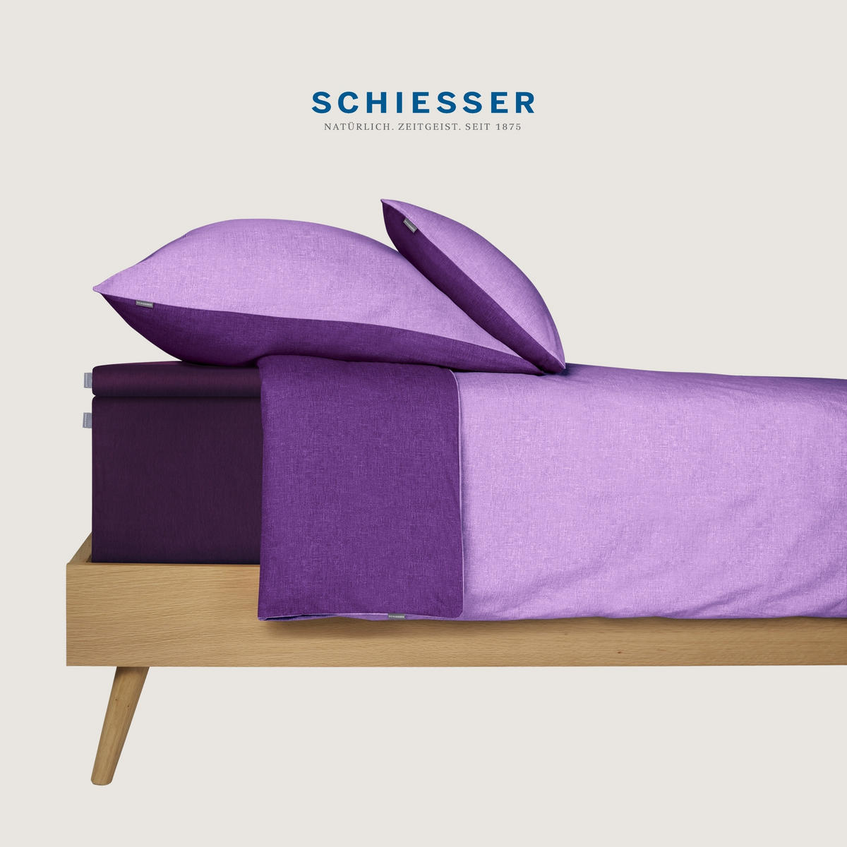 SPANNBETTLAKEN Flexi - 95/5 - 100 x 200 cm - Aubergine - Aubergine, Textil (100/200cm) - SCHIESSER