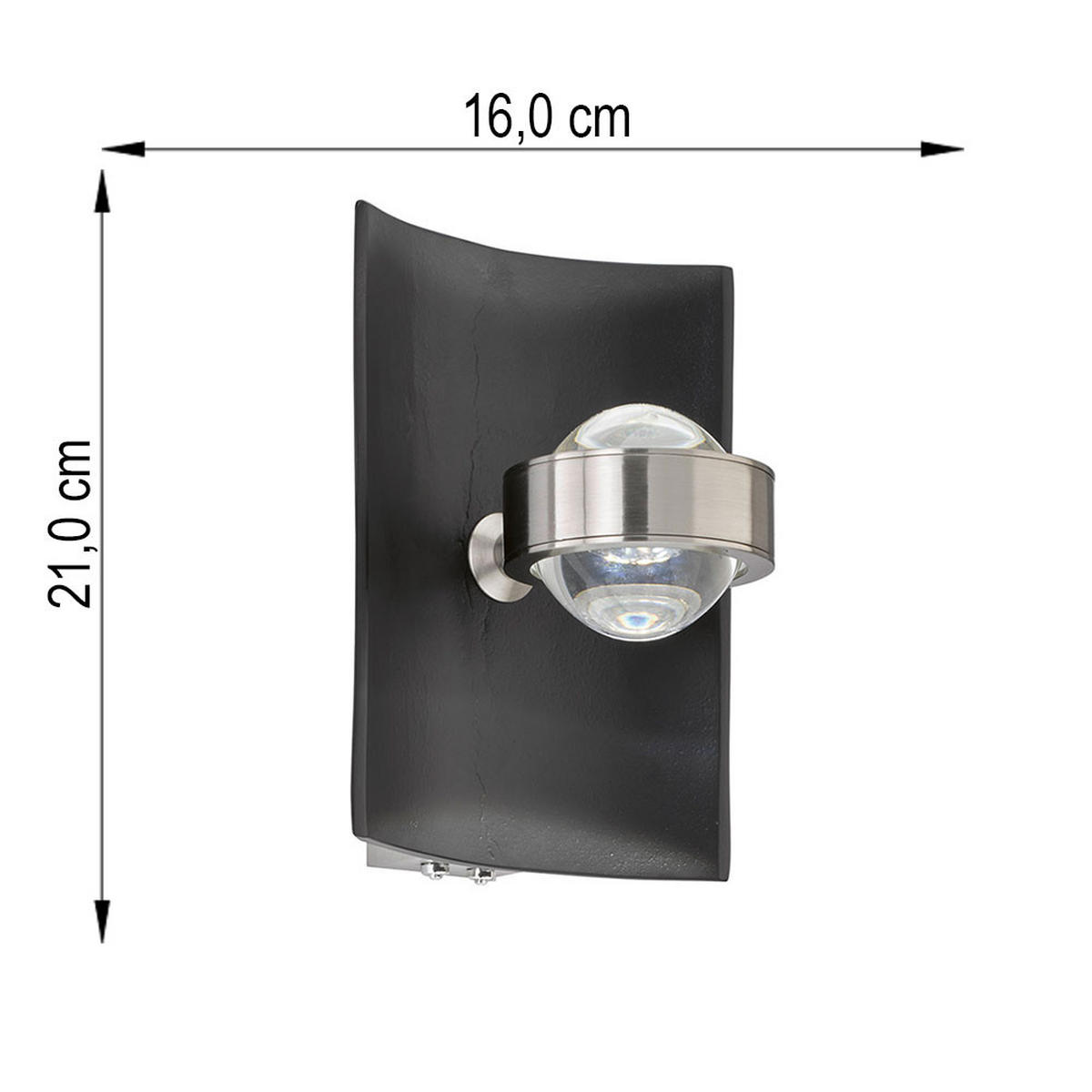 WANDLEUCHTE Bondy Metall Schwarz, RGB CCT LED - Schwarz, Metall (16/21/16.5cm)