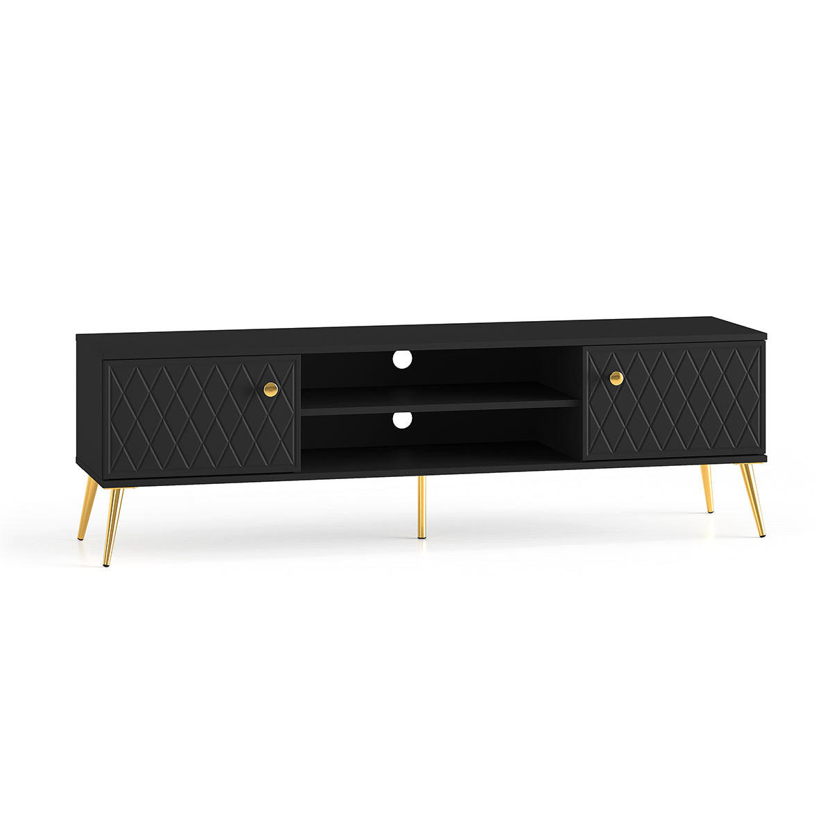 TV-MÖBEL Manoé Schwarz - Schwarz, Holzwerkstoff (160/49/40cm) - Petits-meubles