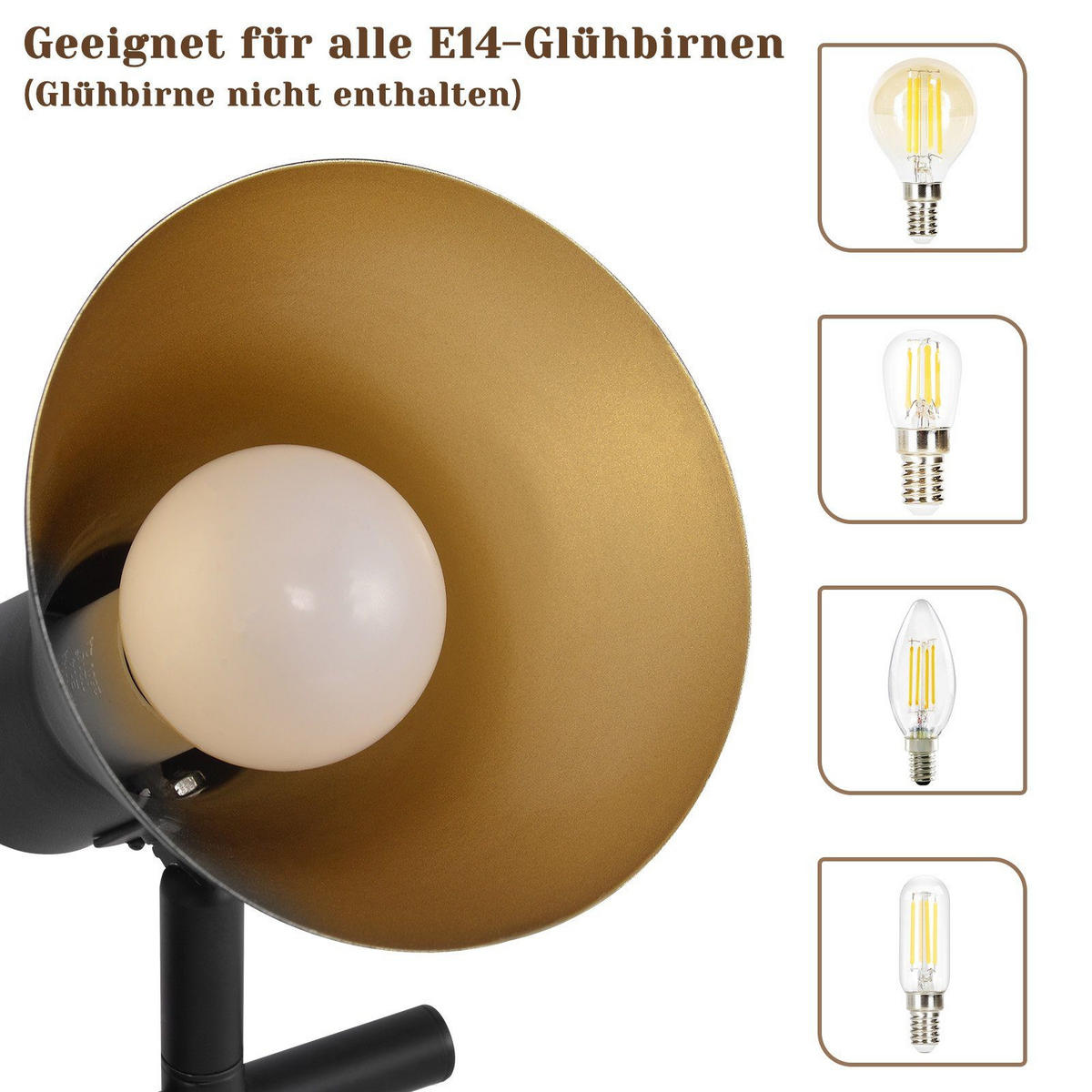 DECKENSTRAHLER Arya 25/11/21cm - Schwarz, Metall (25/11/21cm) - ZMH