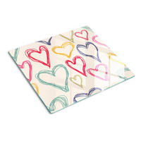 GLASPLATTE 60x52 cm Bunte Herzen - Multicolor, Glas (60/0.4/52cm) - TULUP