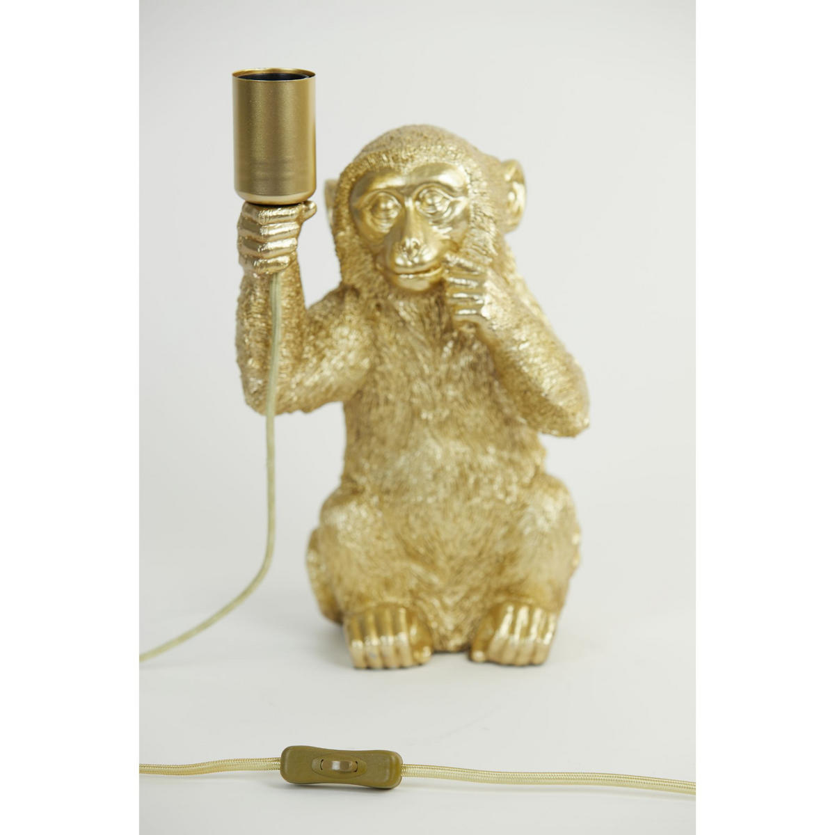 TISCHLAMPE Affe Gold 20/19,5/34 cm - Goldfarben, Kunststoff (20/19.5/34cm) - Light & Living
