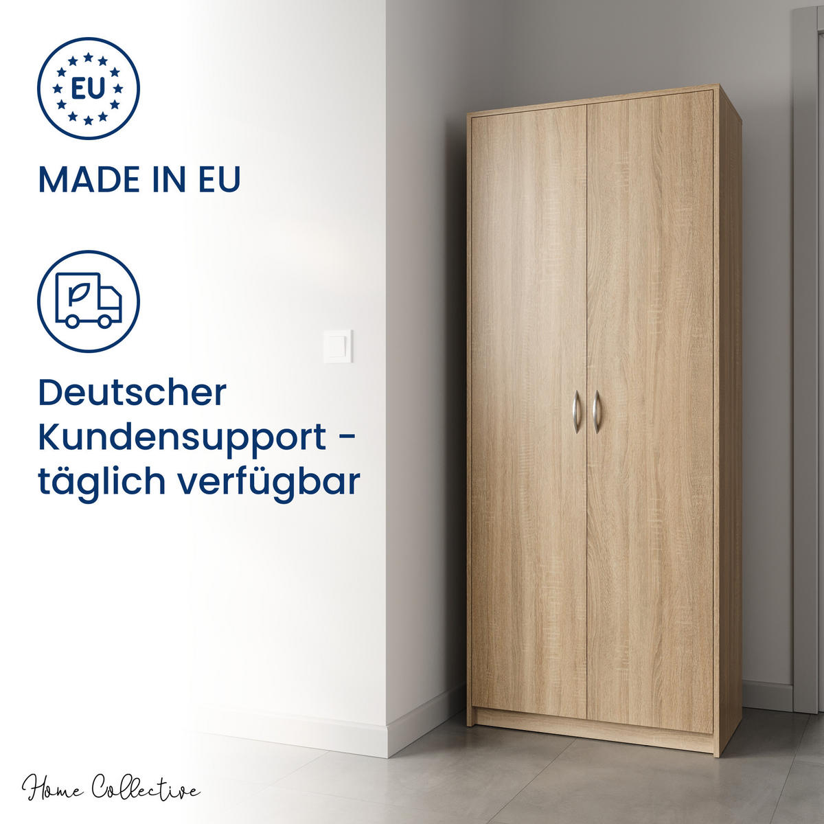 MEHRZWECKSCHRANK mit 5 Fächern und 2 Türen in Sonoma - Sonoma Eiche, Holzwerkstoff (74/180/35cm) - Home Collective