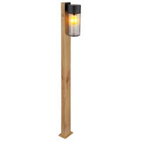 WEGELEUCHTE Edelstahl Holzoptik Braun - Braun, Glas (9/14.5/100cm) - Globo Lighting