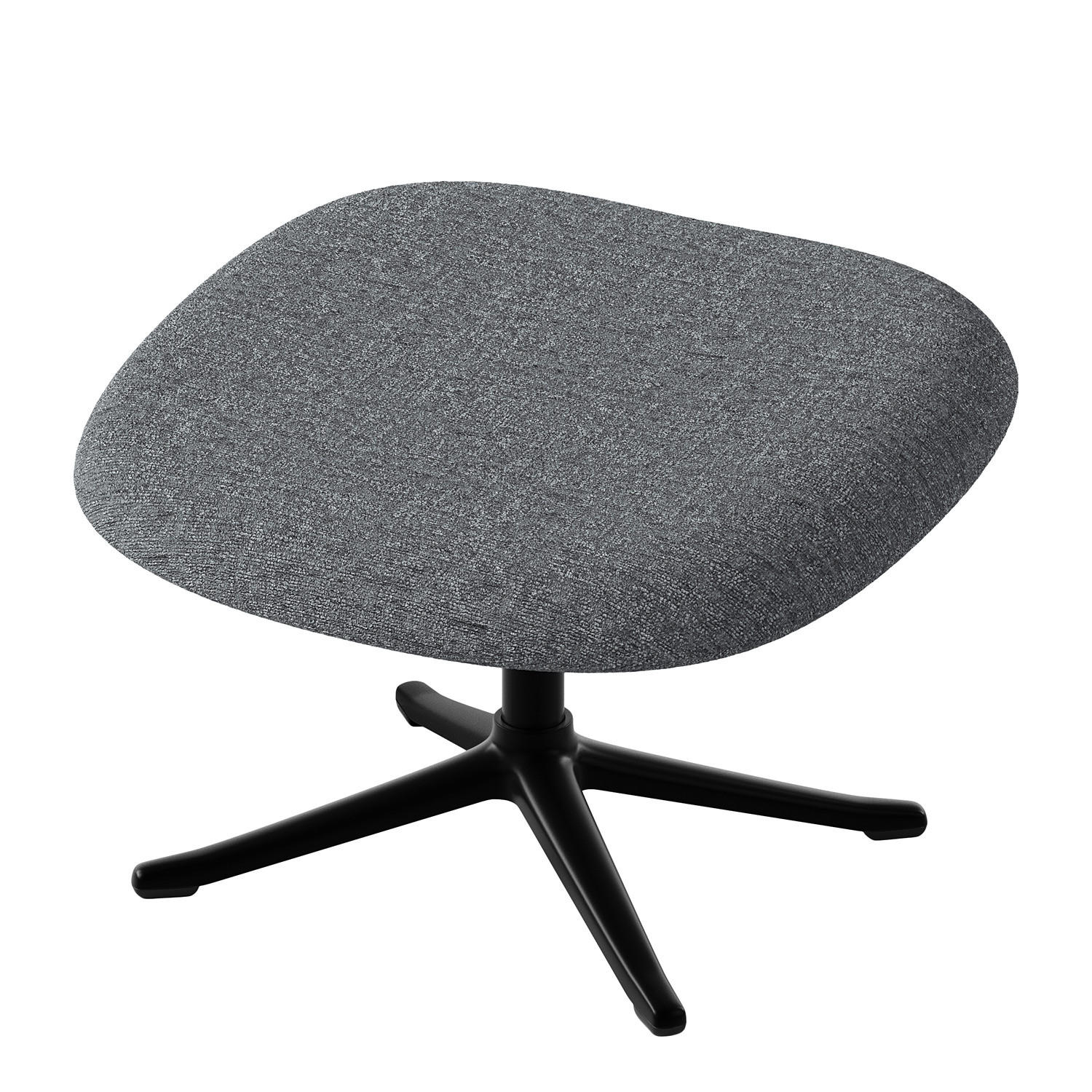 POLSTERHOCKER - Schwarz/Grau, Textil/Metall (53/37/46cm) - home24