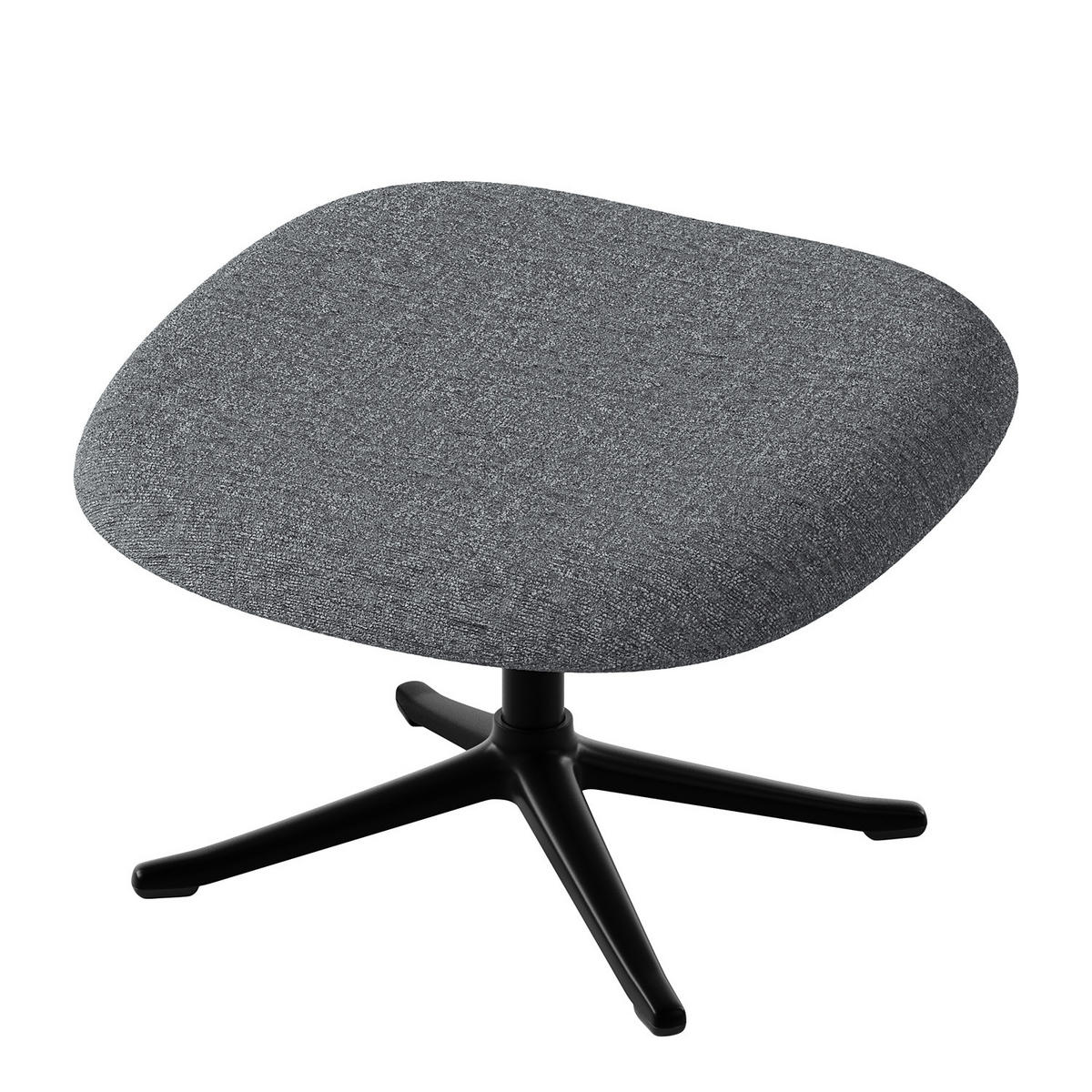 POLSTERHOCKER - Schwarz/Grau, Textil/Metall (53/37/46cm) - home24