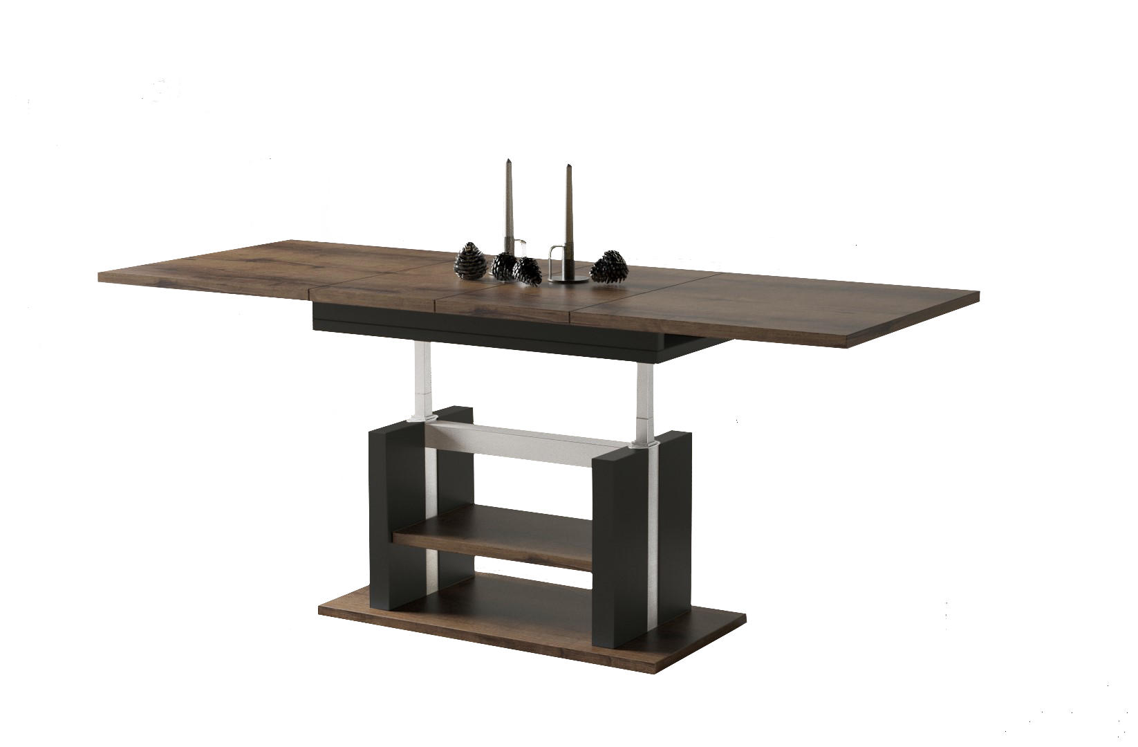 COUCHTISCH Dior höhenverstellbar ausziehbar bis 170 cm - Mooreichefarben, Holzwerkstoff (110/65/58cm) - Endo-Moebel