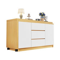 SCHREIBTISCH drehbar 120 x 50 x 76,5 cm Weiß/Eiche mit Rollen - Eichefarben, Holz (120/50/76.5cm) - Meubliv