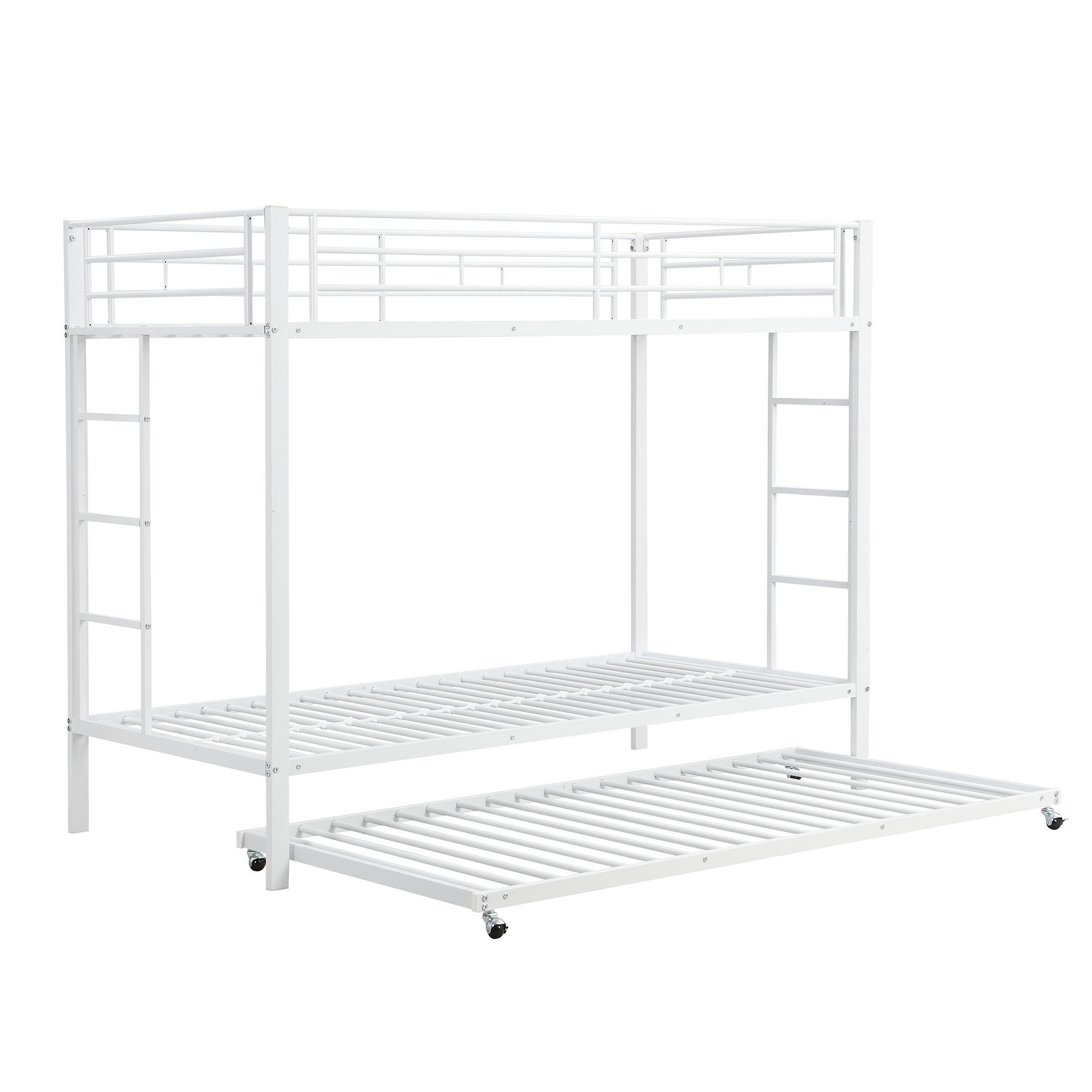 ETAGENBETT Eisenrahmenbett Weiß 90x200 cm - Weiß, Metall (90/200cm) - ComfortXL