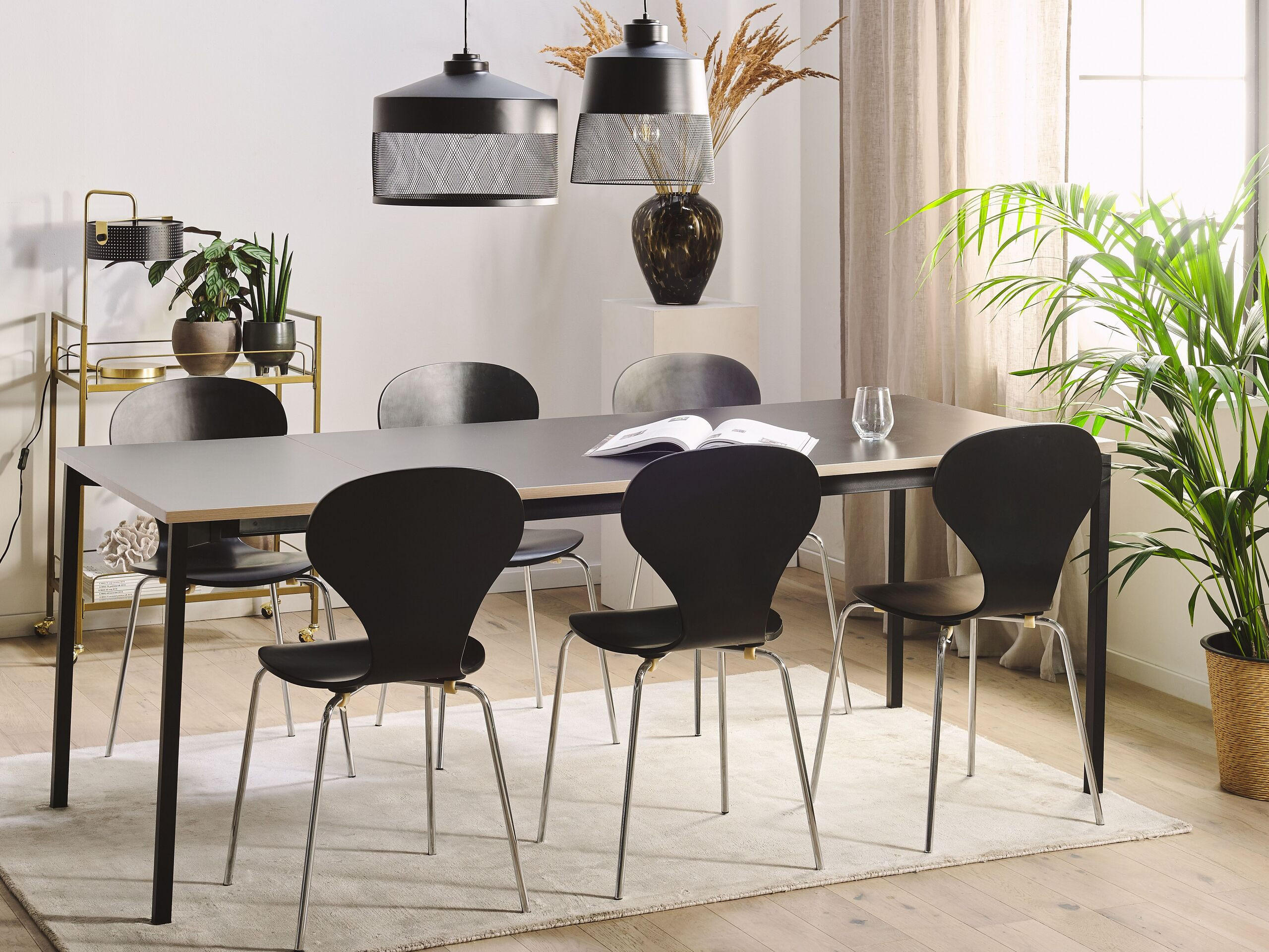 ESSTISCH 190/90/76 cm Schwarz Rechteckig Avis - Schwarz, Holzwerkstoff (190/90/76cm) - Beliani