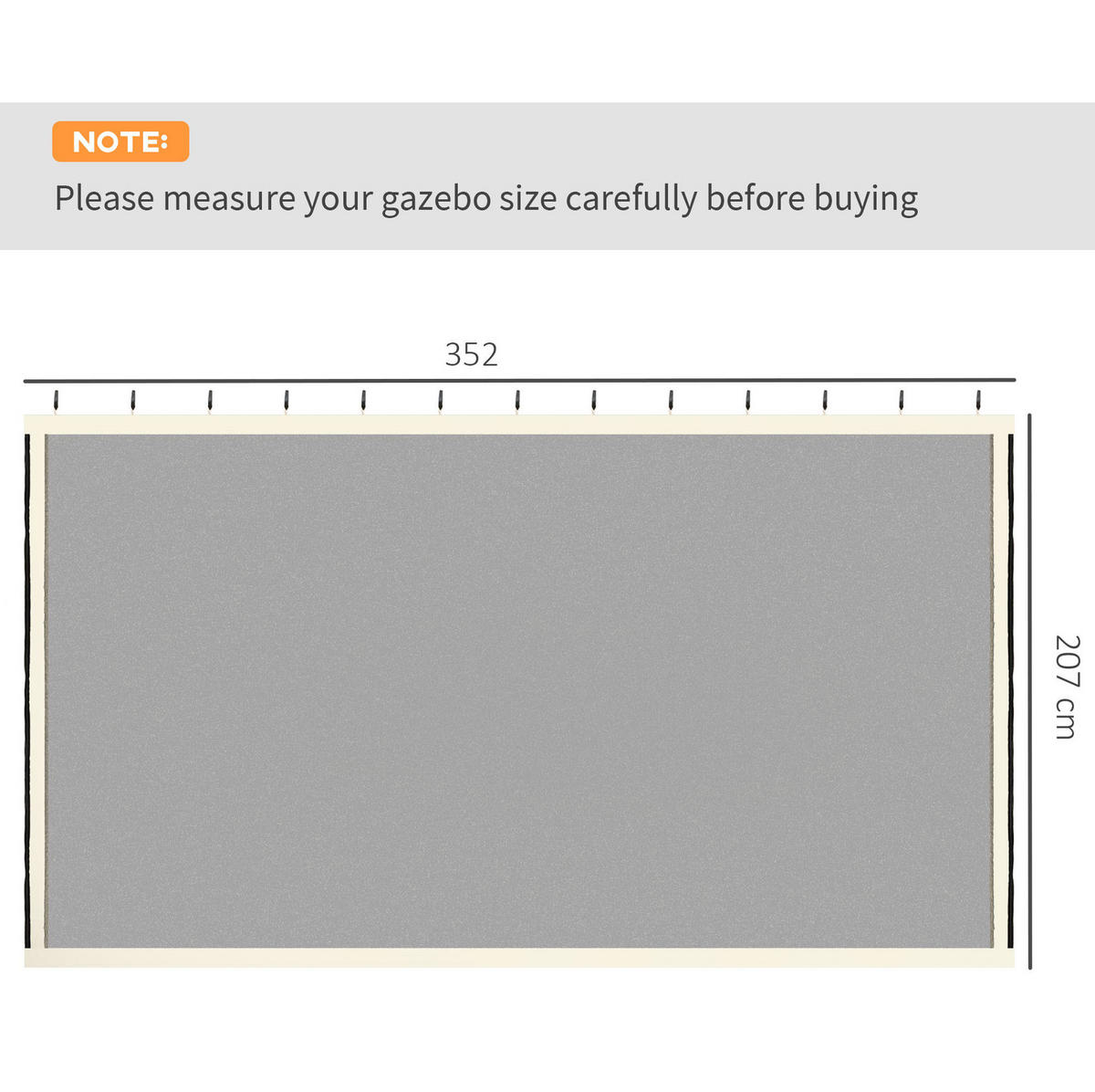 MOSKITONETZ für Pavillon 300/400 cm mit Reißverschluss und Nylon-Mesh-Insektenschutz, Schwarz - Schwarz, Textil (207/1/352cm) - Redom