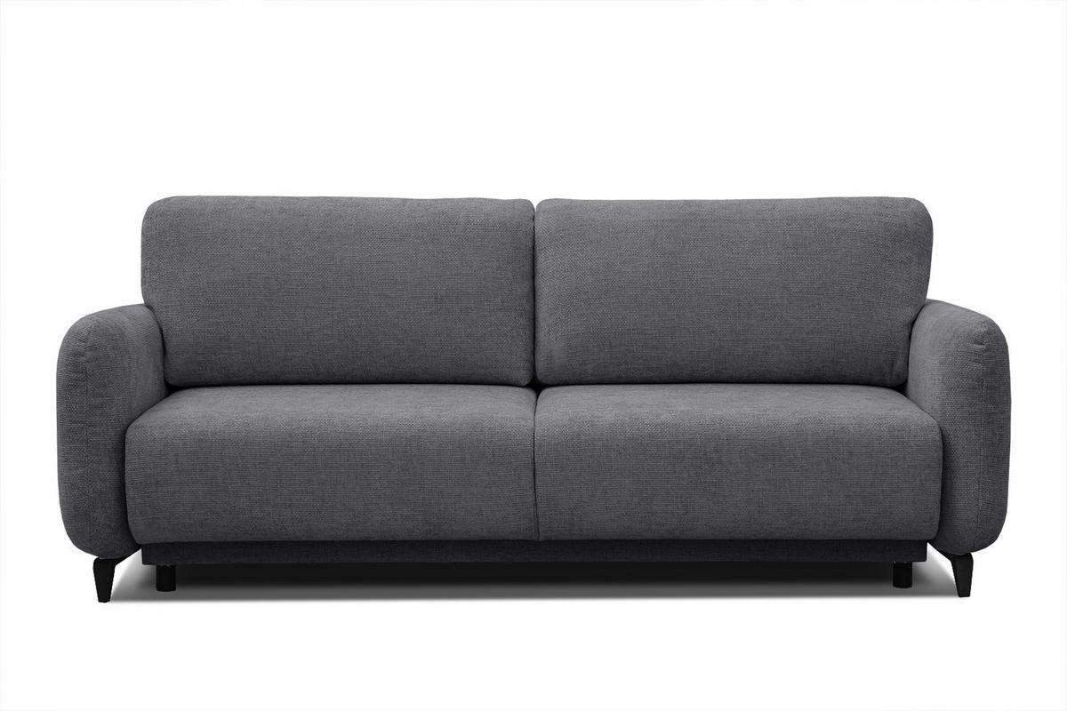 SOFA DRAKE 3-Sitzer mit Schlaffunktion, dunkelgrau - Dunkelgrau/Braun, Holz/Textil (232/90/107cm) - Courtois Laville