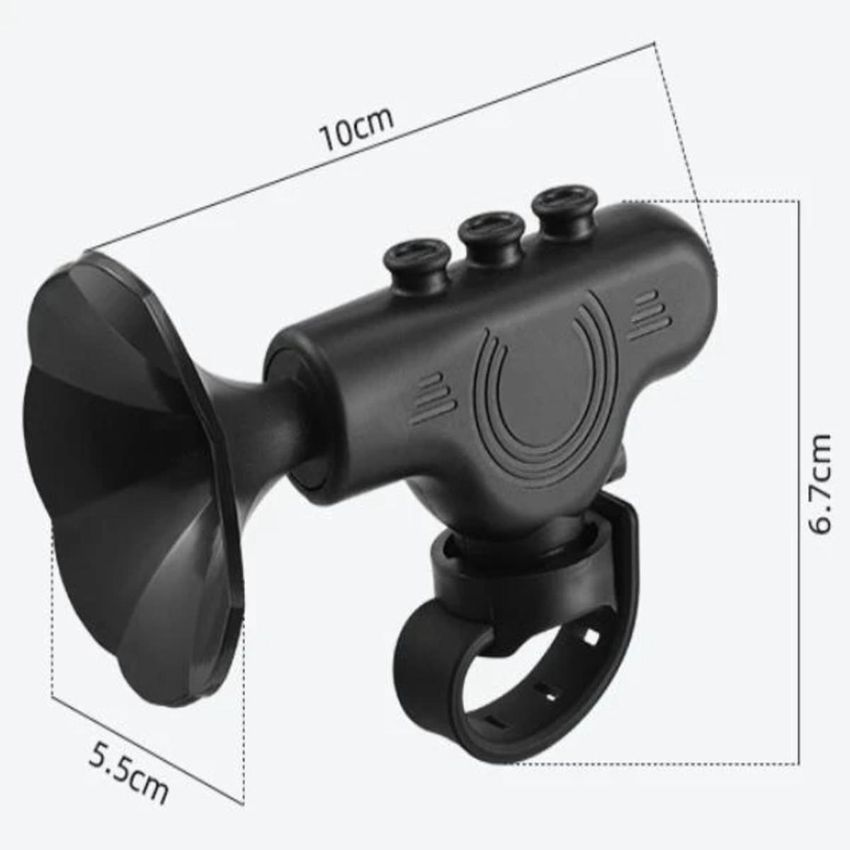 FAHRRADKLINGEL USB-Ladefunktion, wasserdicht - Schwarz, Kunststoff (5.5/6.7/10cm) - Authentics