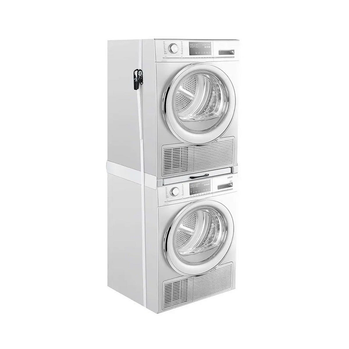 STAPELBAUSATZ für Waschmaschinen- und Trockner mit Auszugswanne - Weiß, Metall (55/7.5/60cm) - IVOL