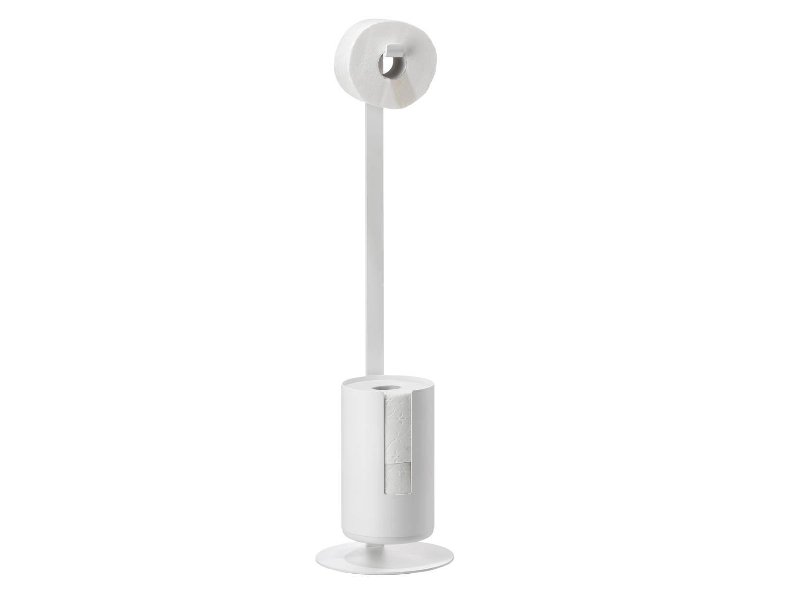 TOILETTENPAPIERHALTER Rim weiß 70/20/20 cm freistehend - Weiß, Metall (13/13/21cm) - Zone Denmark