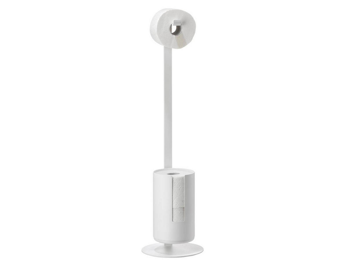 TOILETTENPAPIERHALTER Rim weiß 70/20/20 cm freistehend - Weiß, Metall (13/13/21cm) - Zone Denmark