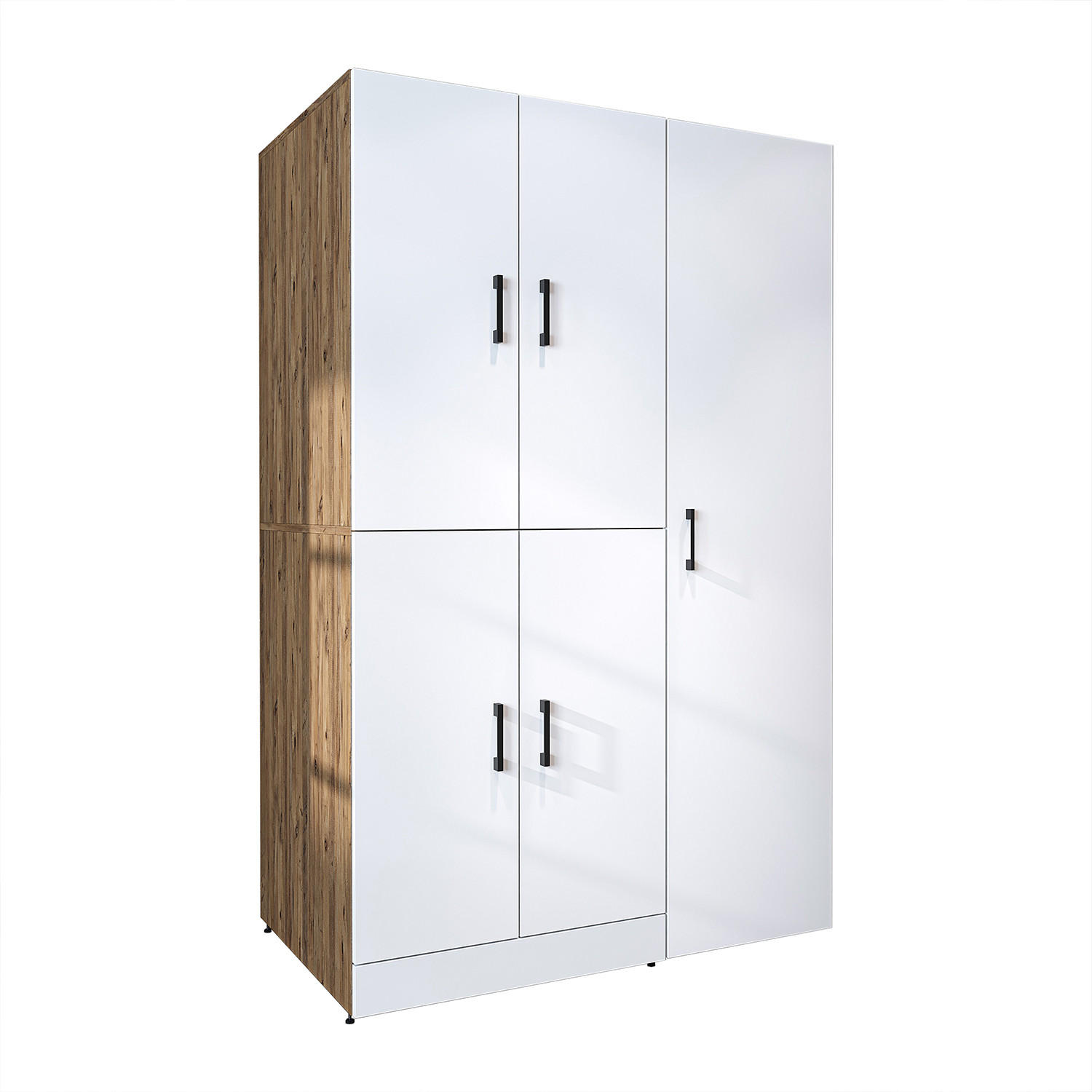 WASCHMASCHINENSCHRANK DORA-I 115cm Breit, 186cm Hoch - Eiche Bianco, Holzwerkstoff (115/186/73.8cm)