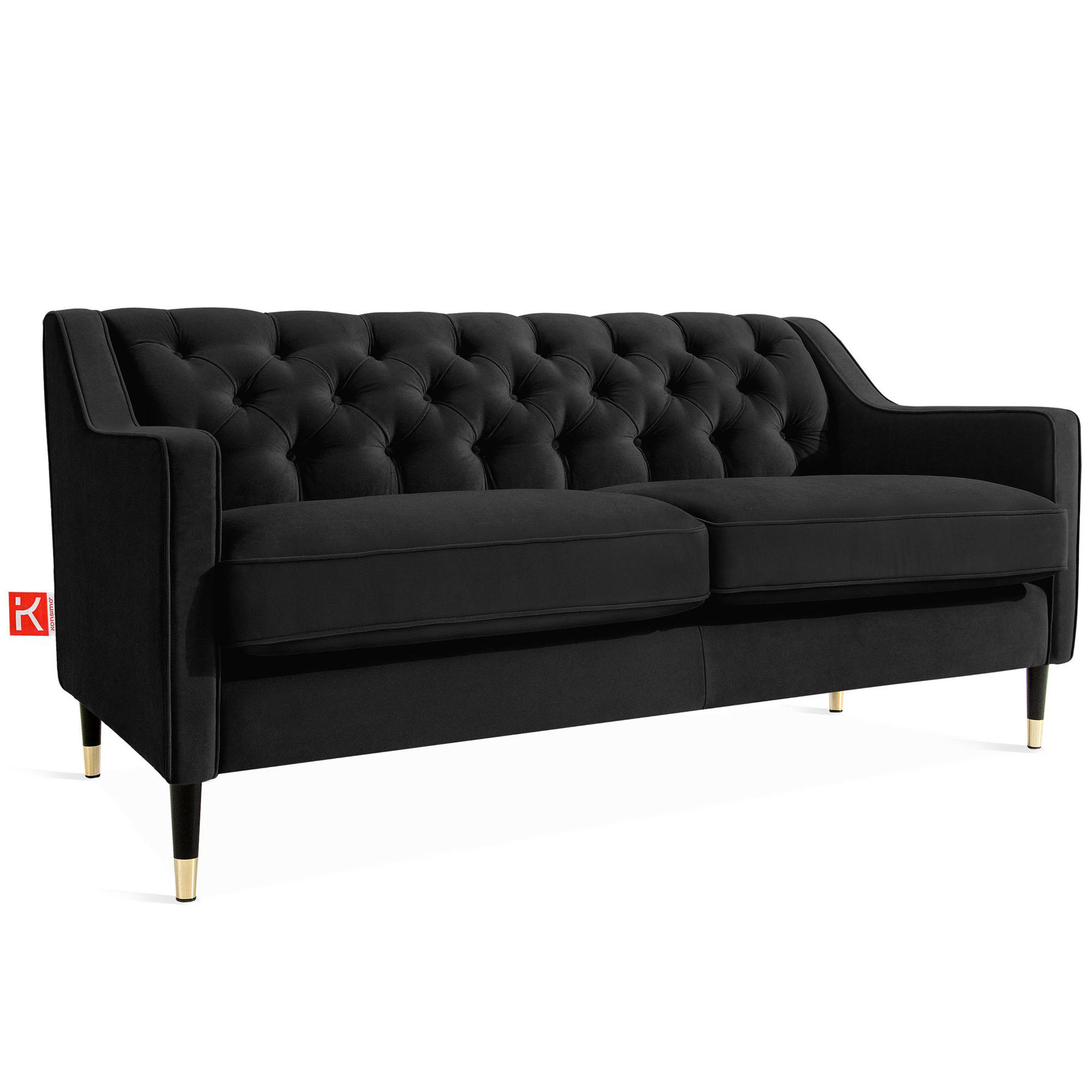 2-SITZER-SOFA NOMUS Sofa 2 Velours - Wengefarben/Dunkelblau, Holz/Holzwerkstoff (170/78/80cm) - KONSIMO®
