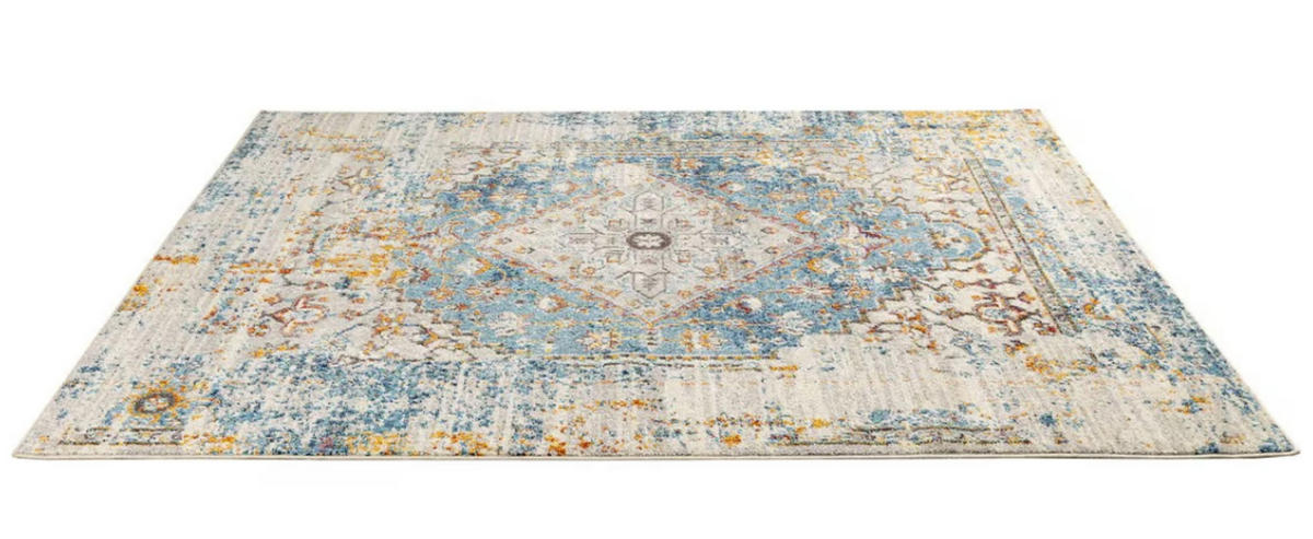 TEPPICH modern Flachgewebe Orient KASBA Blau 160 x 230 cm - Blau, Textil (160/230cm) - Novatrend