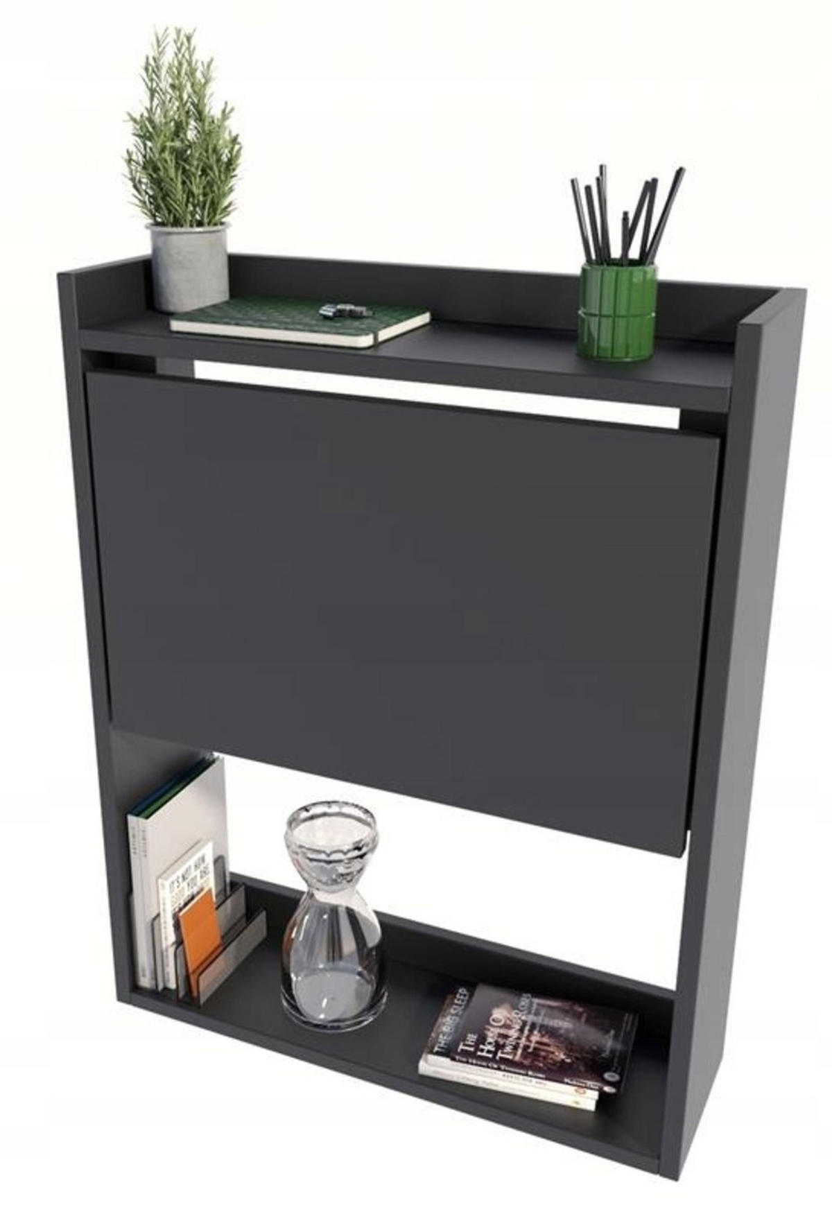 SCHREIBTISCH Klappbarer Wandregal Schwarz 70/20/85 cm - Schwarz, Holzwerkstoff (20/70/85cm) - Matkam Möbel
