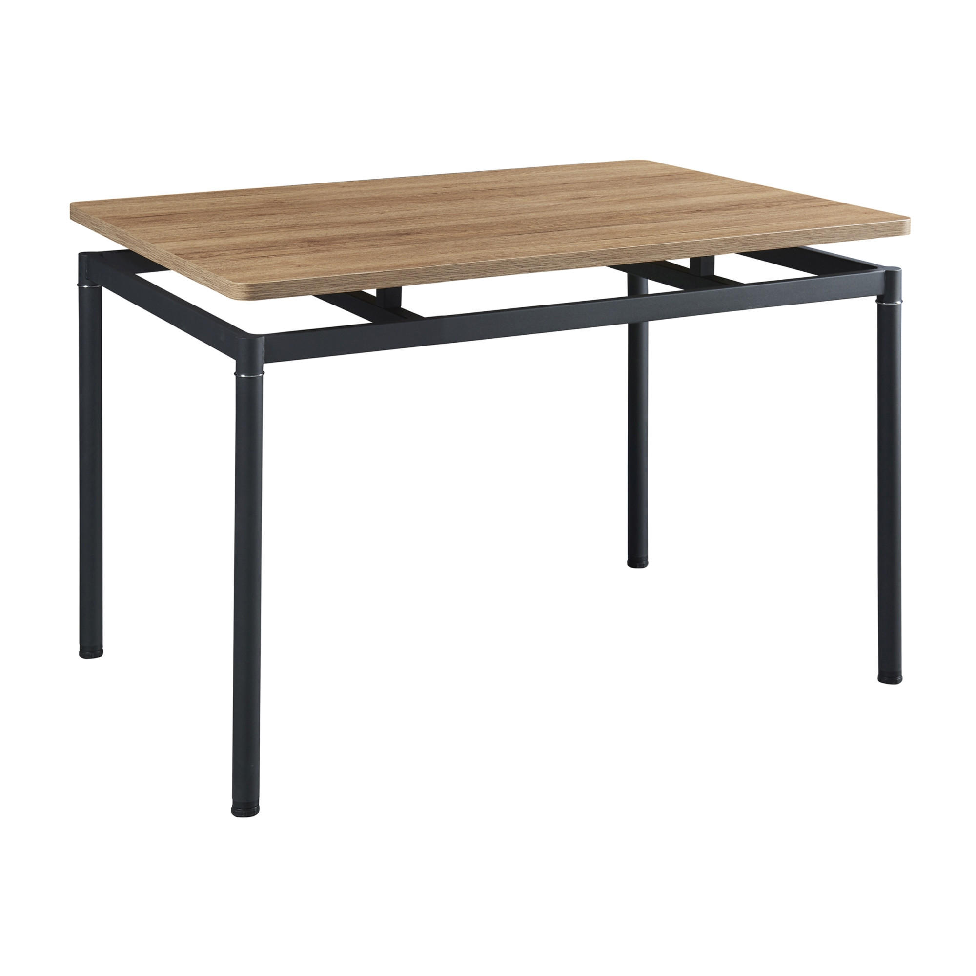 ESSTISCH Hemnes - Eichefarben/Schwarz, Holzwerkstoff/Metall (70/120/75cm) - [en.casa]