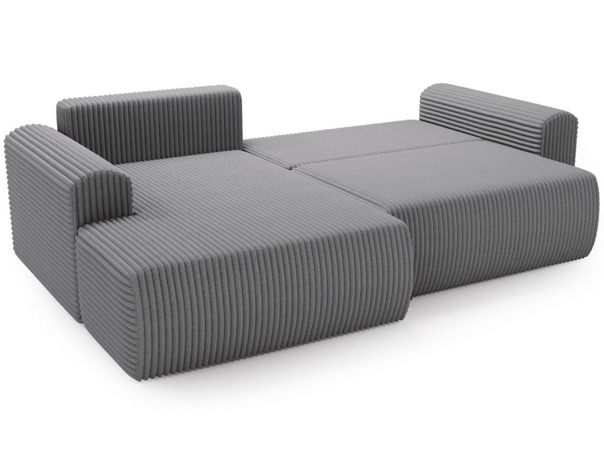 ECKSOFA Belvio Dunkelgrau Links - Dunkelgrau/Schwarz, Holz/Textil (257/177cm) - Graingold