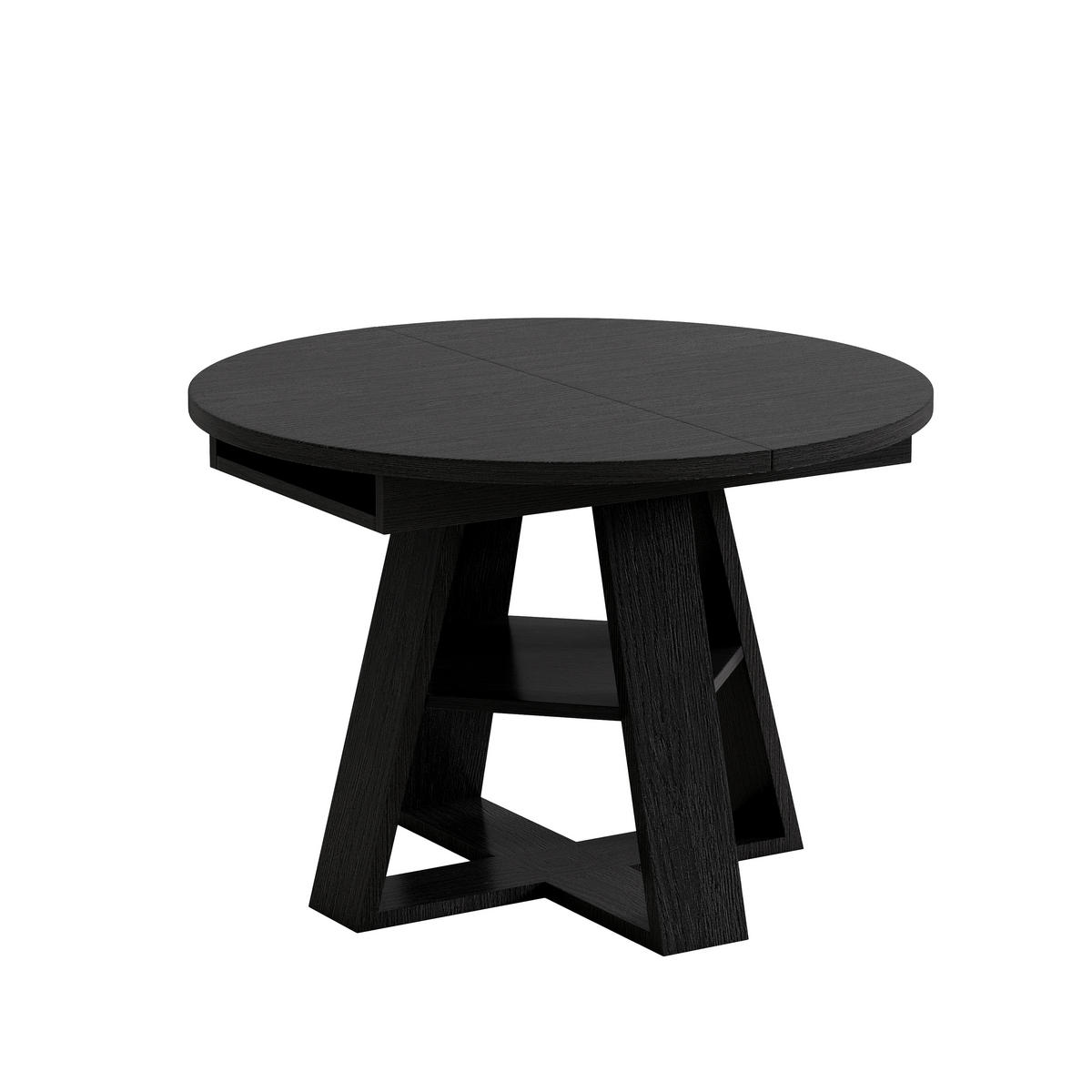 ESSTISCH 110–150/110/75 cm, Schwarz/Holzfarben - Schwarz, Holzwerkstoff (150/110/75cm)