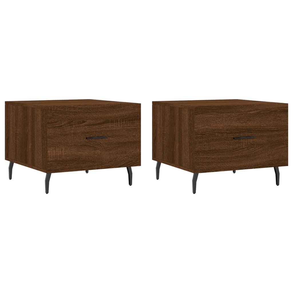 COUCHTISCHE 2 Stk. Braun Eichen-Optik 50x50x40 cm Holzwerkstoff - Braun, Holzwerkstoff (50/50/40cm) - furnicato
