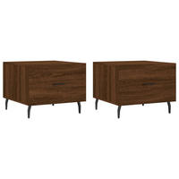 COUCHTISCHE 2 Stk. Braun Eichen-Optik 50x50x40 cm Holzwerkstoff - Braun, Holzwerkstoff (50/50/40cm) - furnicato