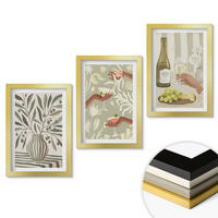 WANDBILDER 3er Set - 20x30 cm Goldrahmen - Rustikale Cocktails mit Olivenblüten - Goldfarben, Kunststoff (20/30cm) - ArtPrintCave