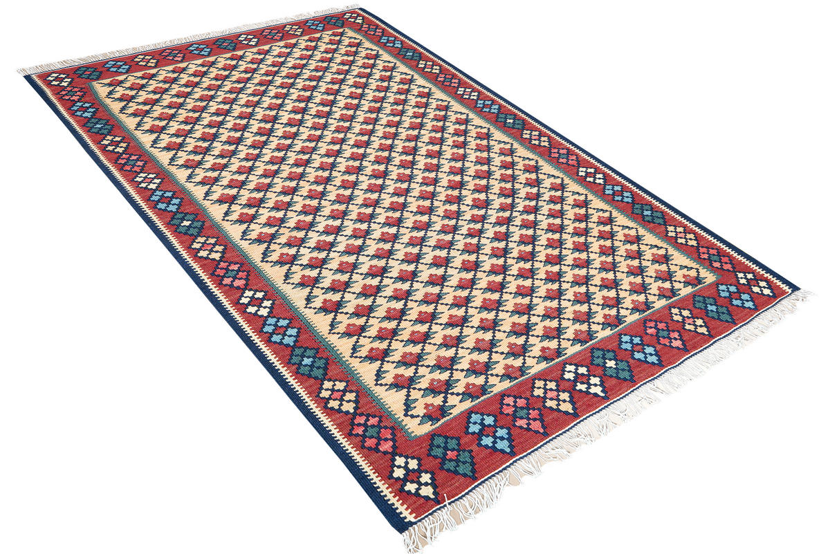 HANDWEBTEPPICH Kelim Senneh Mehrfarbig 145/97 cm Schurwolle - Multicolor, Textil (97/145cm) - Looma
