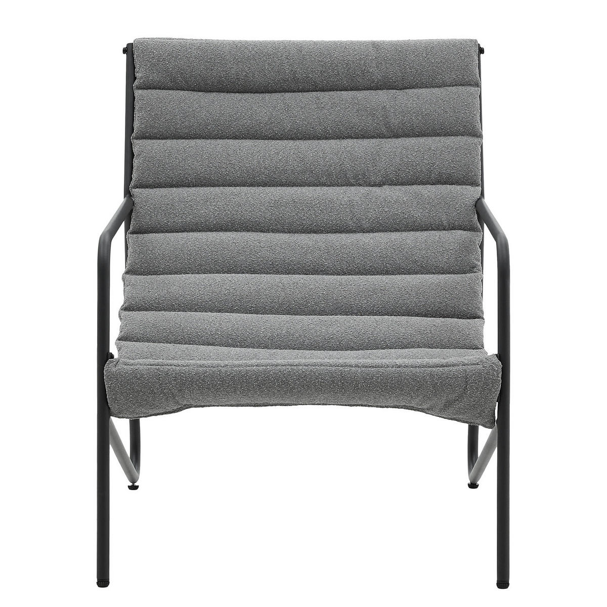 BALKONSET - 3-teilig - Stahl / Bouclé - Anthrazit, Textil/Metall - home24