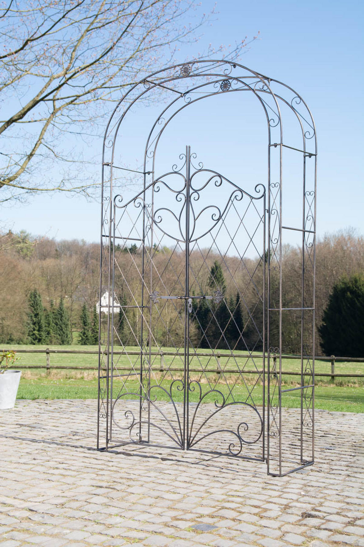 ROSENBOGEN Minden Tor 120x40x220cm Metall Bronze Rankhilfe - Bronzefarben, Metall (120/220/40cm) - DELUKE
