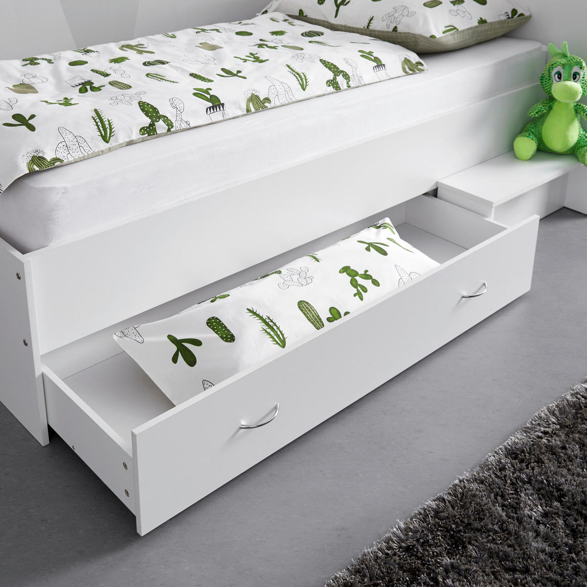 STAURAUMBETT Nika Weiß ca. 90 / 200 cm MDF - Weiß, Holzwerkstoff - Bessagi Kids