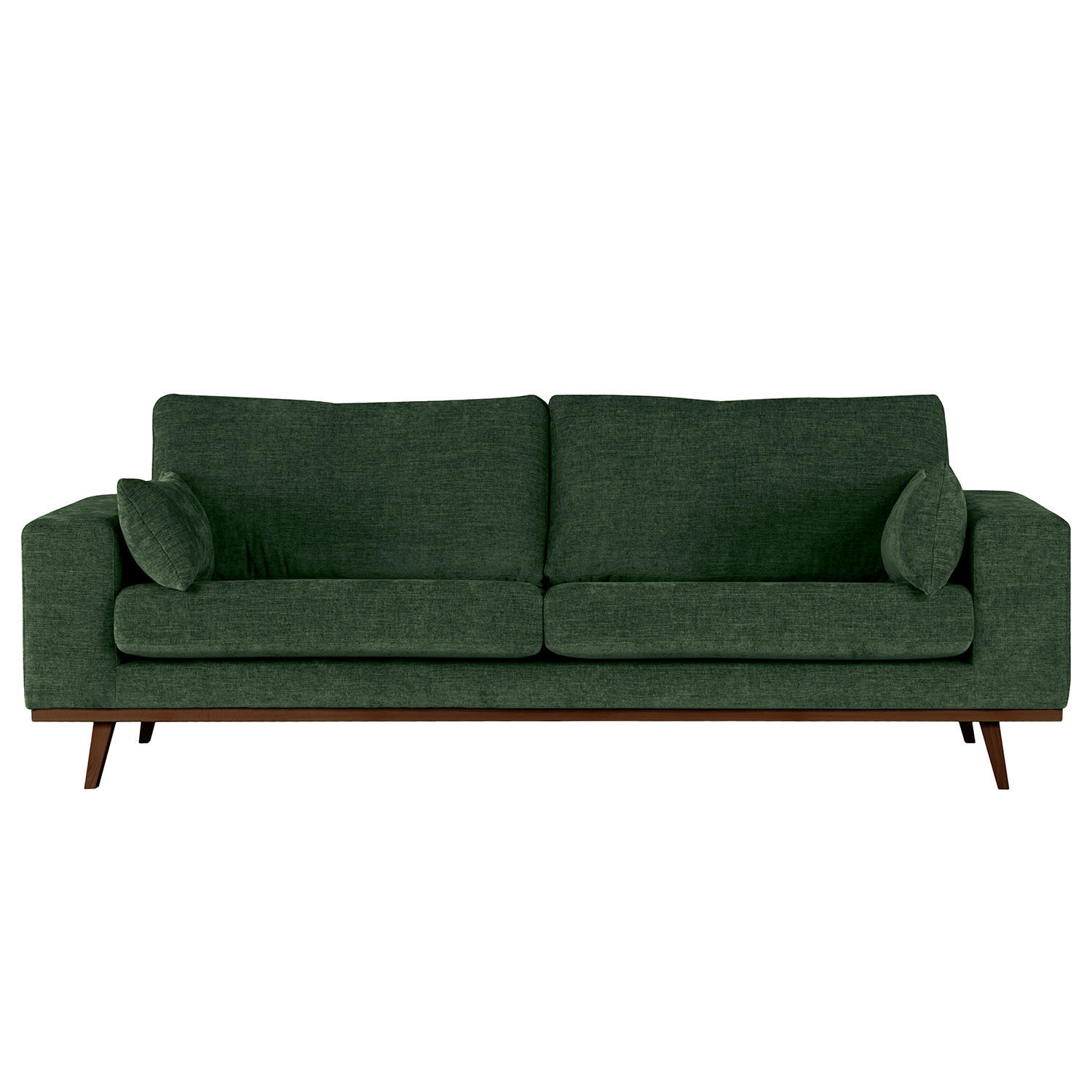 2-SITZER SOFA - Dunkelgrün/Buchefarben, Buchenholz/Textil (197/81/88cm) - home24