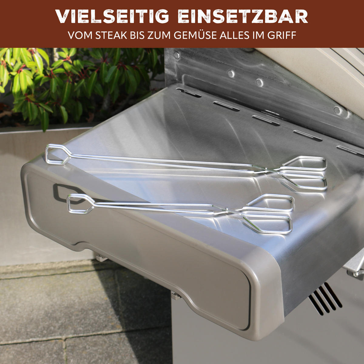 GRILLZANGE 2er-Set, silber, Edelstahl - Edelstahlfarben, Metall (39.5cm) - bremermann