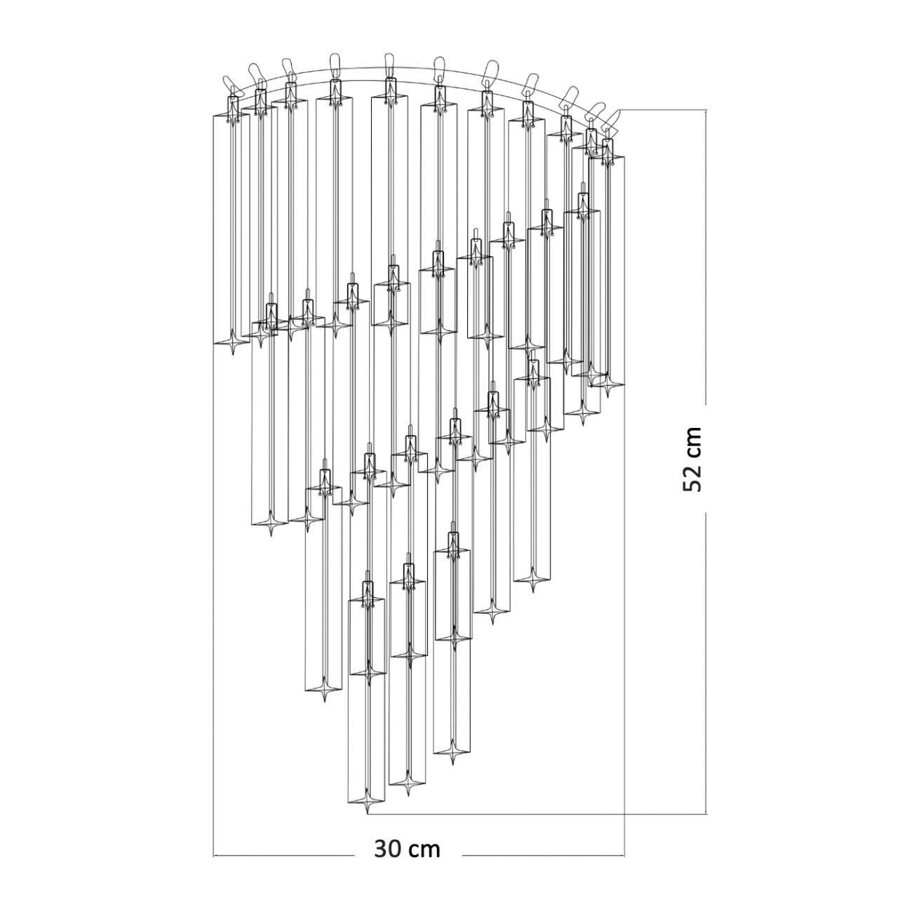 WANDLEUCHTE Zephia, Transparent und goldfarben, 52cm - Transparent, Glas (18/52/30cm) - KOSILUM