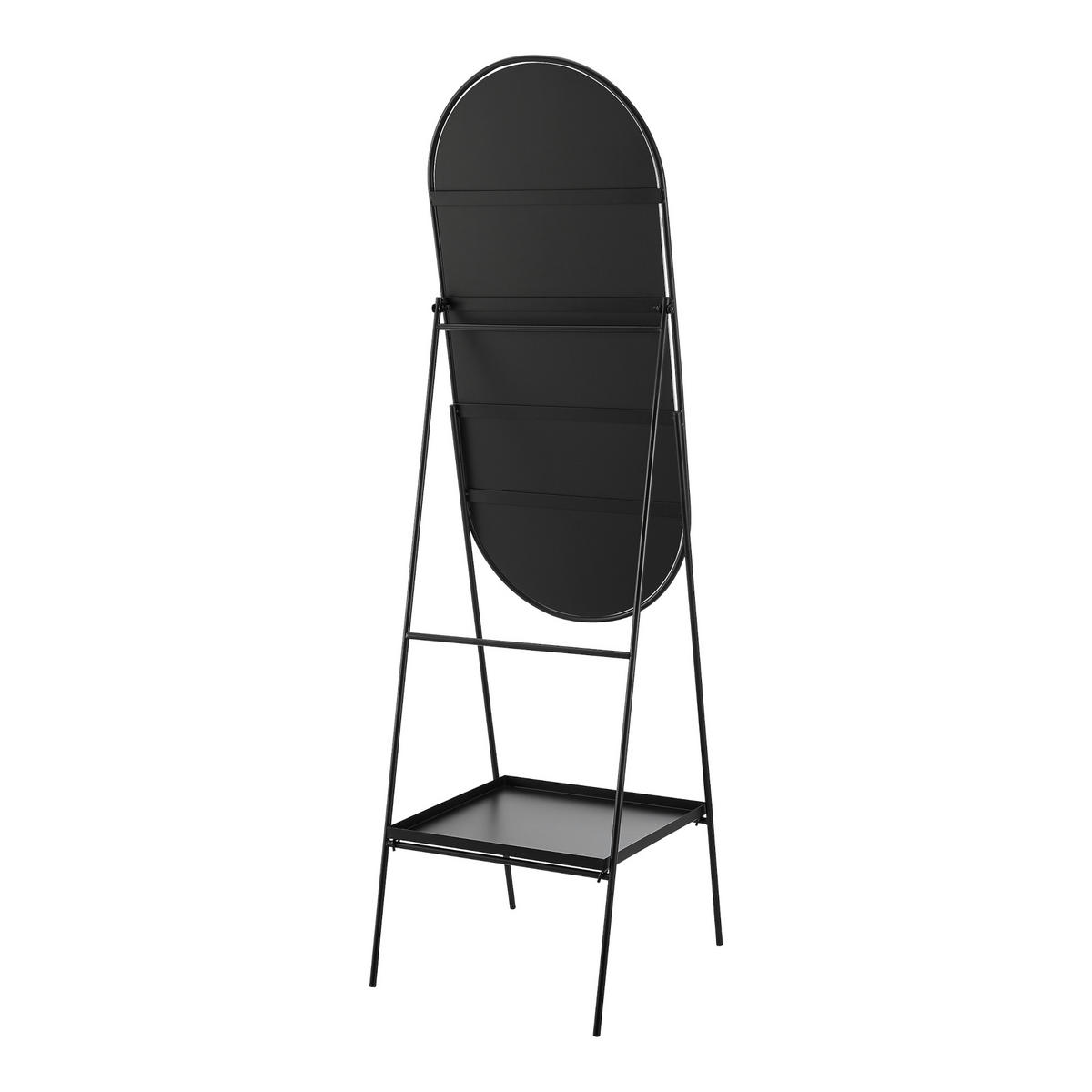 STANDSPIEGEL Perano - Schwarz, Glas/Metall (42/160/98cm) - [en.casa]