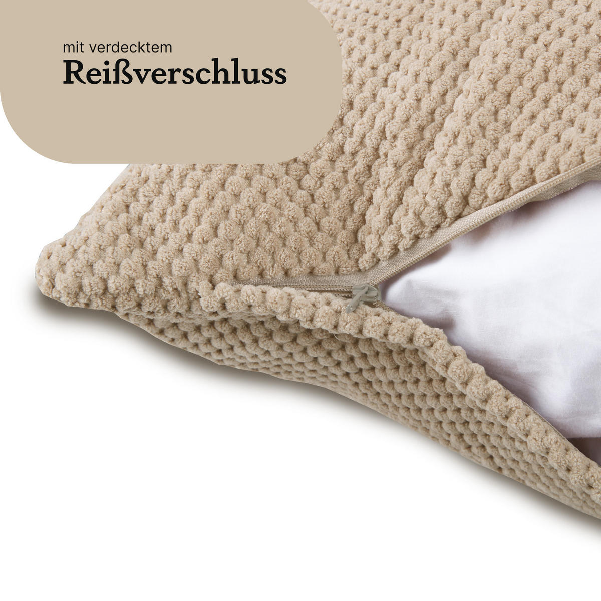 KISSENHÜLLE "Bubble" 60 cm x 60 cm in 3 Farben Beige - Braun, Textil (60/60cm) - Bestlivings