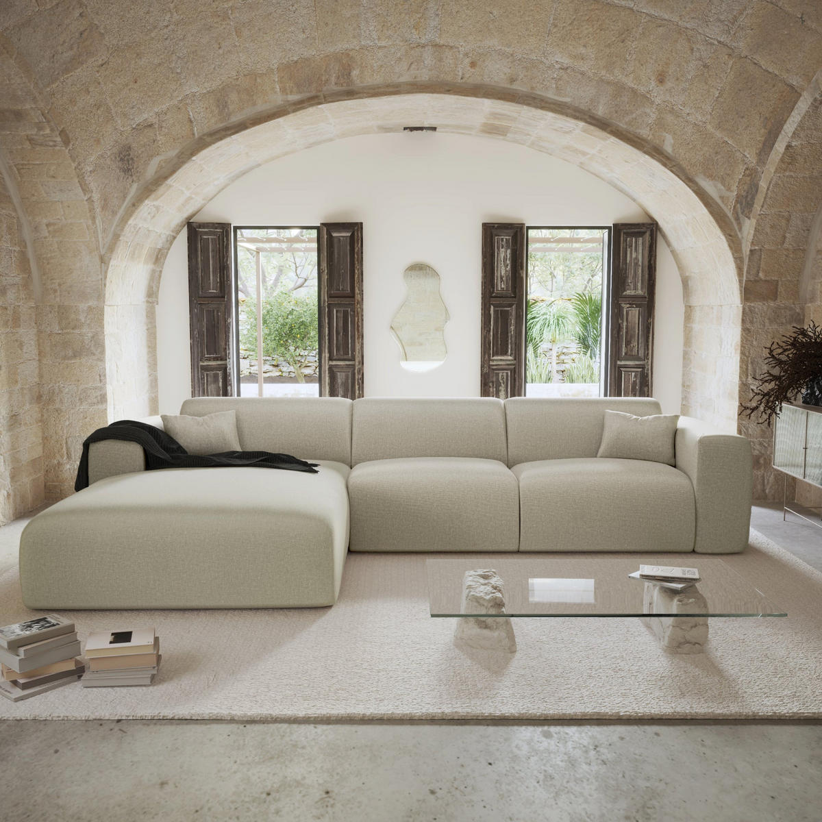 RASTERGEWEBE Beige 280cm - Beige, Textil (165/280cm) - Sia Home