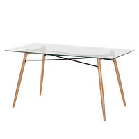 ESSTISCH - Glas / Metall - Eiche - Eichefarben, Glas/Metall (80/150/75cm) - home24