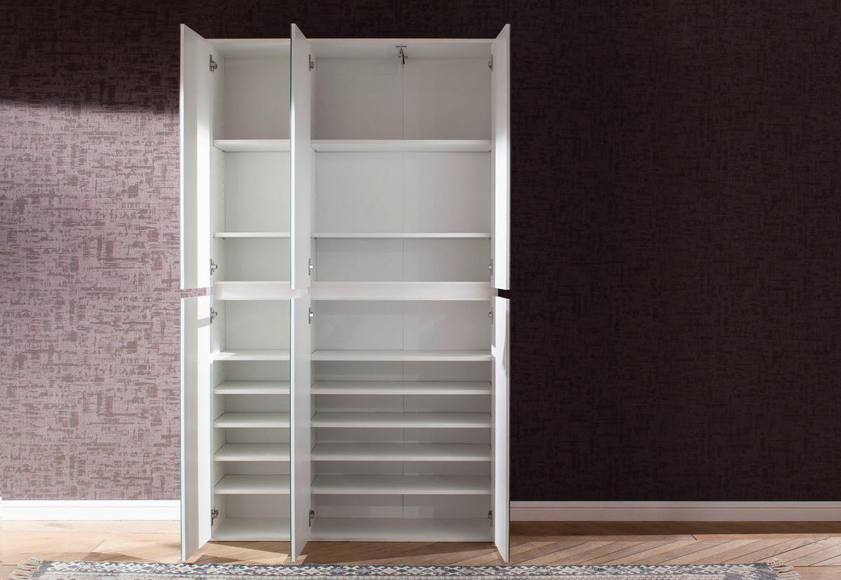 GARDEROBENSCHRANK weiß - Weiß, Holzwerkstoff (111/191/34cm) - ebuy24