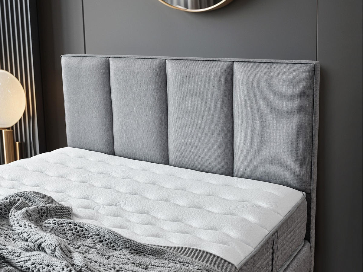 POLSTERBETT Cool Touch 120x200 Grau - Grau, Textil/Metall (120/200cm) - Villa Möbel