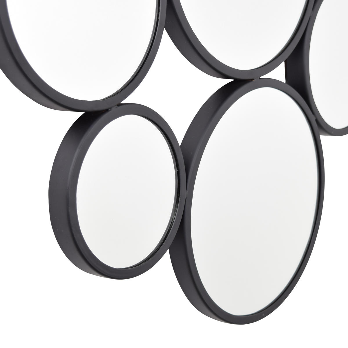 WANDSPIEGEL Bubbles Schwarz - Schwarz, Metall (82/70/4cm) - LOFT42